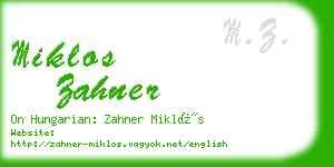 miklos zahner business card